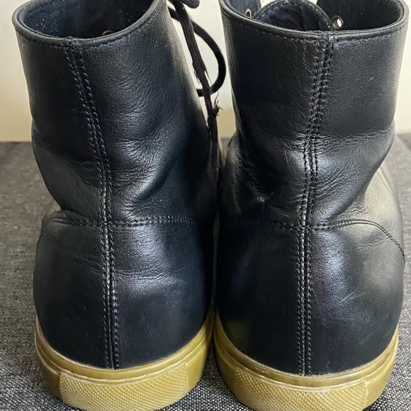 Frank & Oak Mens Soft Black Leather Ankle Lace Up Casual Boots- Sz-10 - Picture 12 of 16